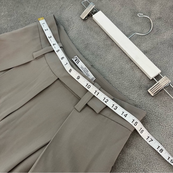 Zara Studio Collection Dart Wide leg Trousers Grey size Medium - Picture 5 of 8